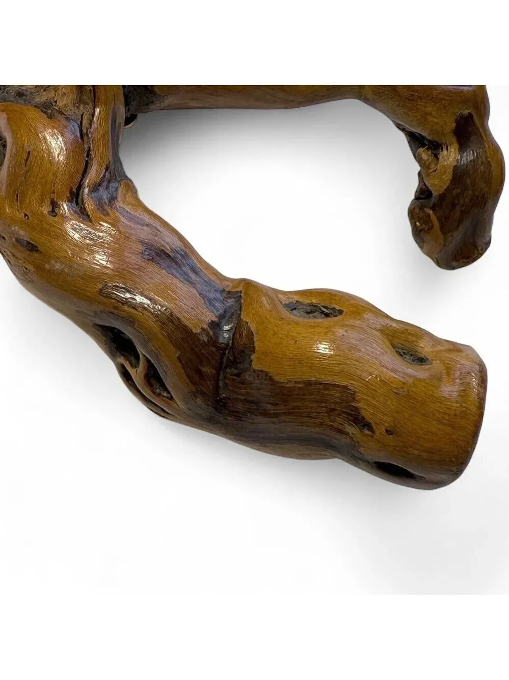 Vintage Corkscrew Natural Root Burl Wood Handle Barware